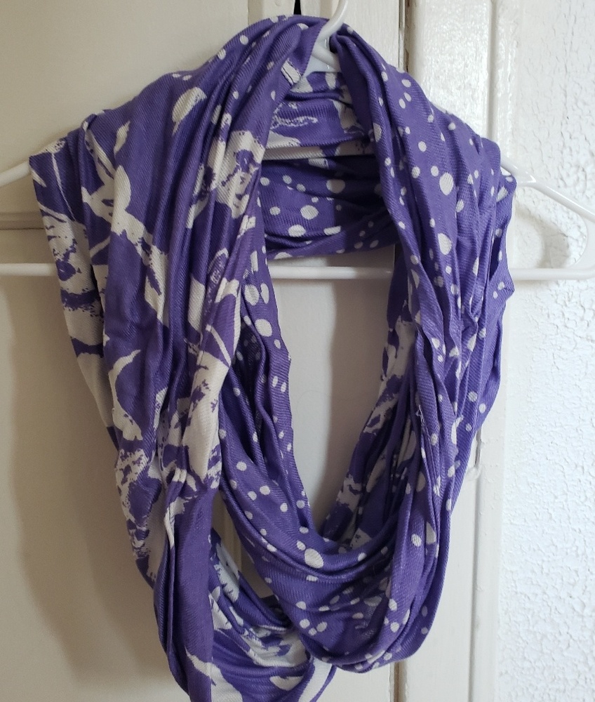 Purple and White Pattern Infinity Scarf